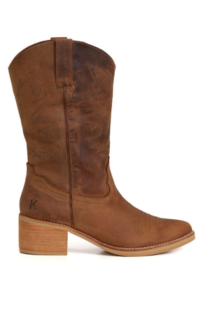 bota vaquera mujer cafe