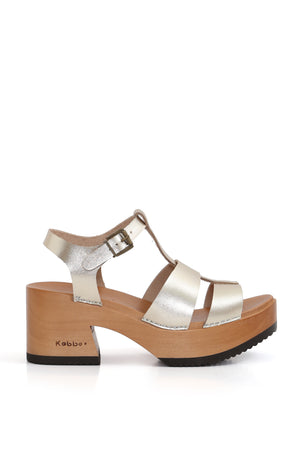 Sandalia artesanal Pingüino níquel con planta Pájaro de madera 7,5 cm