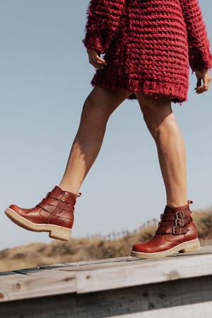 BOTIN MUJER - CREPE CANCIO TEXAS GUINDA