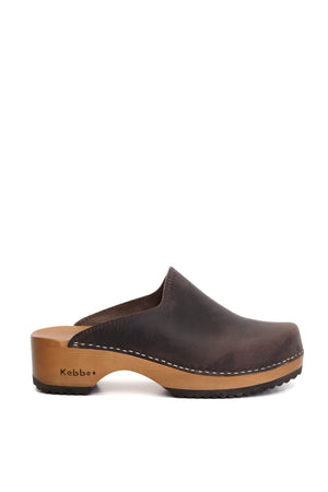 Kebba Clogs cuero West chocolate artesanal Villarrica