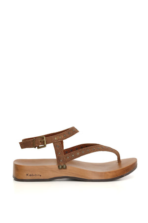 Zuecos de mujer para vestir Dafne color sierra con cuero gaucho y planta anatómica 3,5 cm