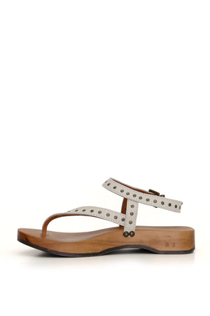 Zuecos de mujer para vestir Dafne color sierra con cuero gaucho y planta anatómica 3,5 cm