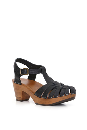 Kebba Lupus negro, sandalia artesanal con planta TRI anatómica de 7 cm