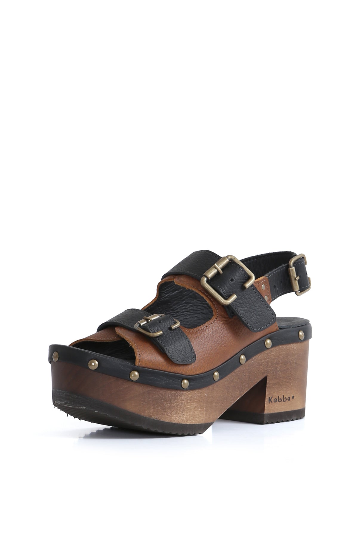 Sandalia de cuero Kebba Berlín Texas Renobuk tostado con planta anatómica, zapatos anatómicos