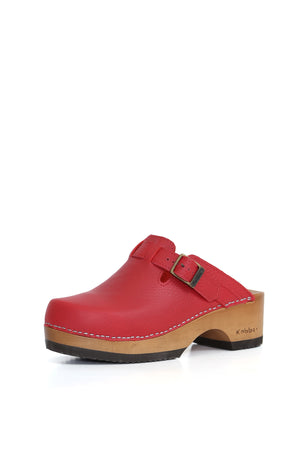 ZUECO MADERA MUJER ROJO