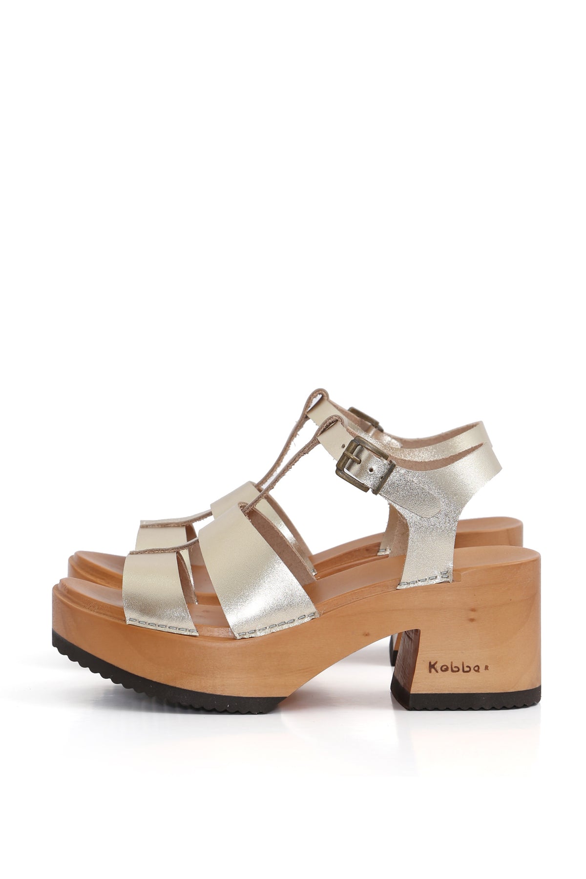 Sandalia Pingüino metal níquel con planta Pájaro anatómica de 7,5 cm