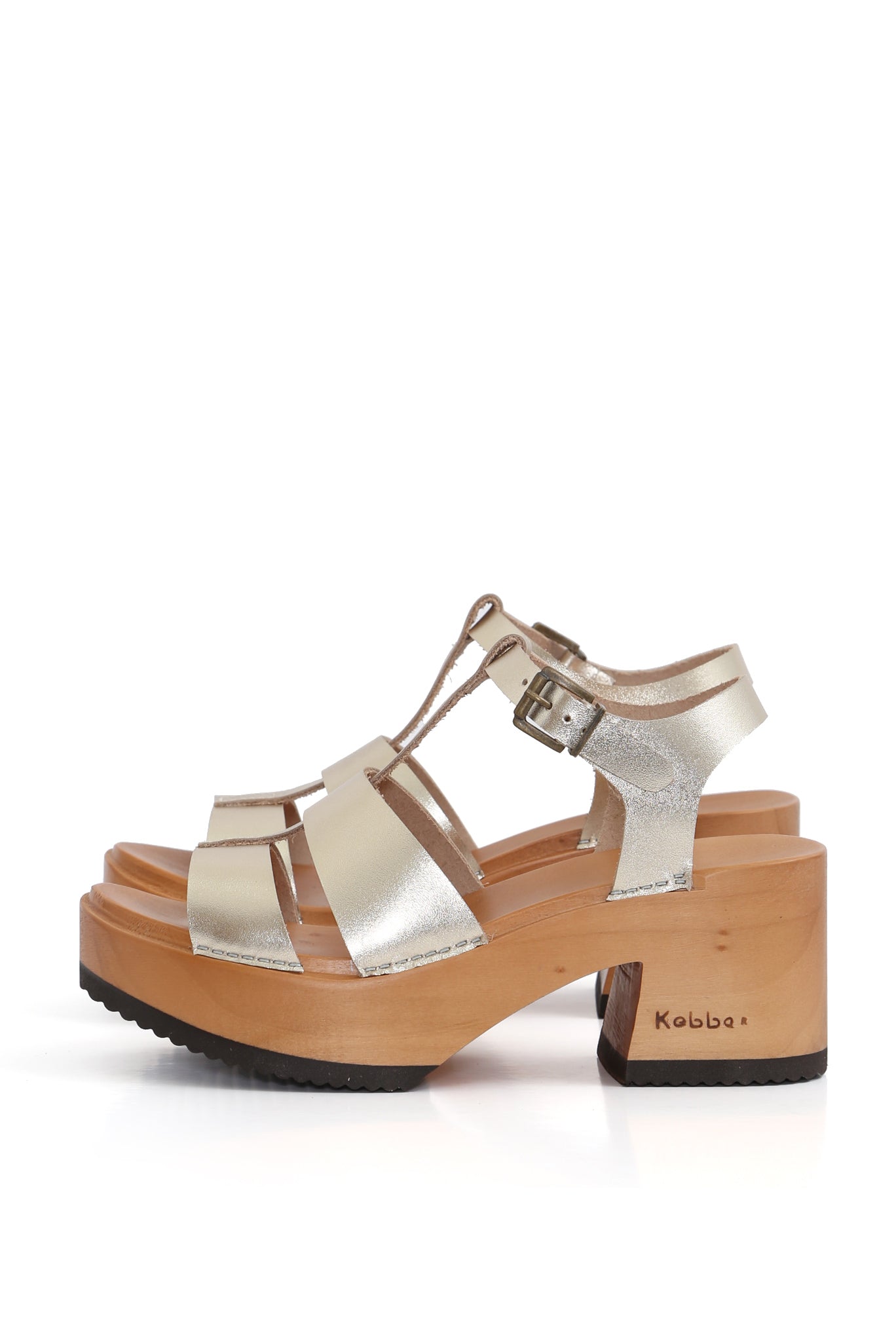 Sandalia Pingüino metal níquel con planta Pájaro anatómica de 7,5 cm