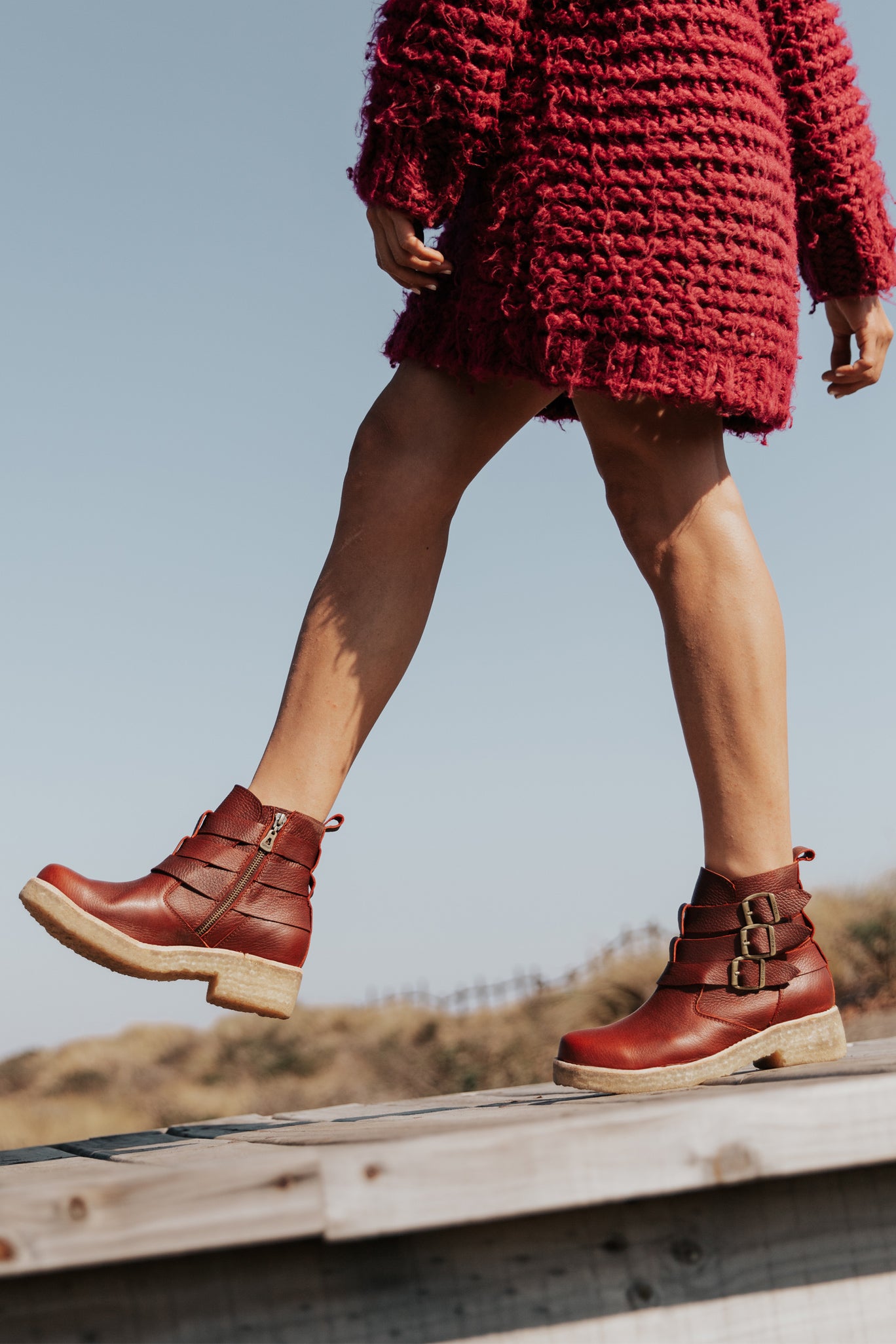 BOTIN MUJER - CREPE CANCIO TEXAS GUINDA