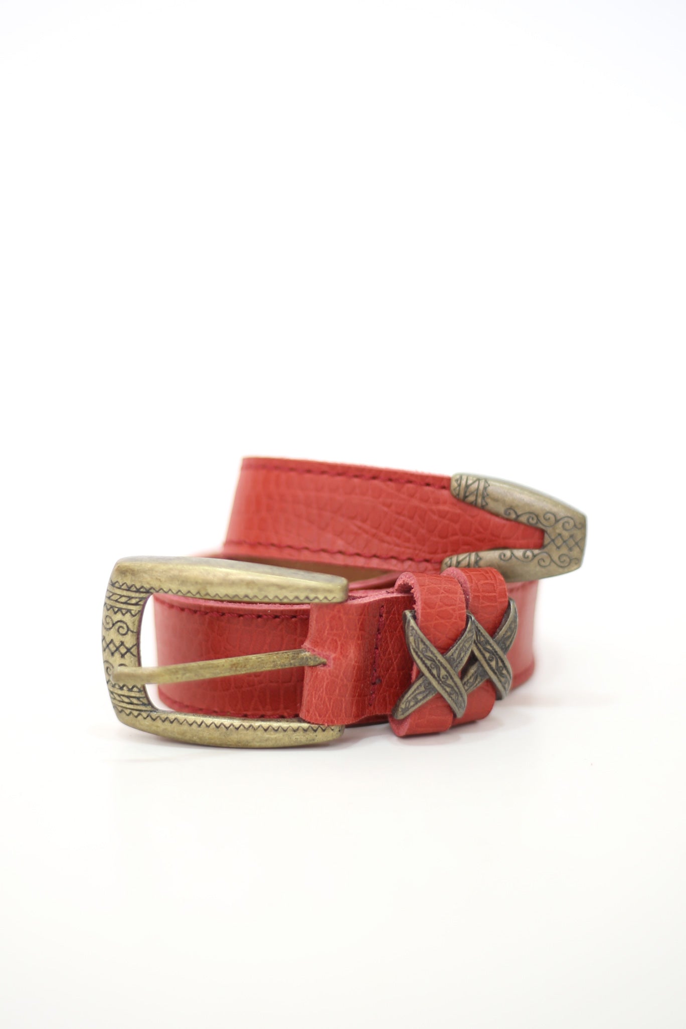 CINTURON DE CUERO - ILITHYA ROJO