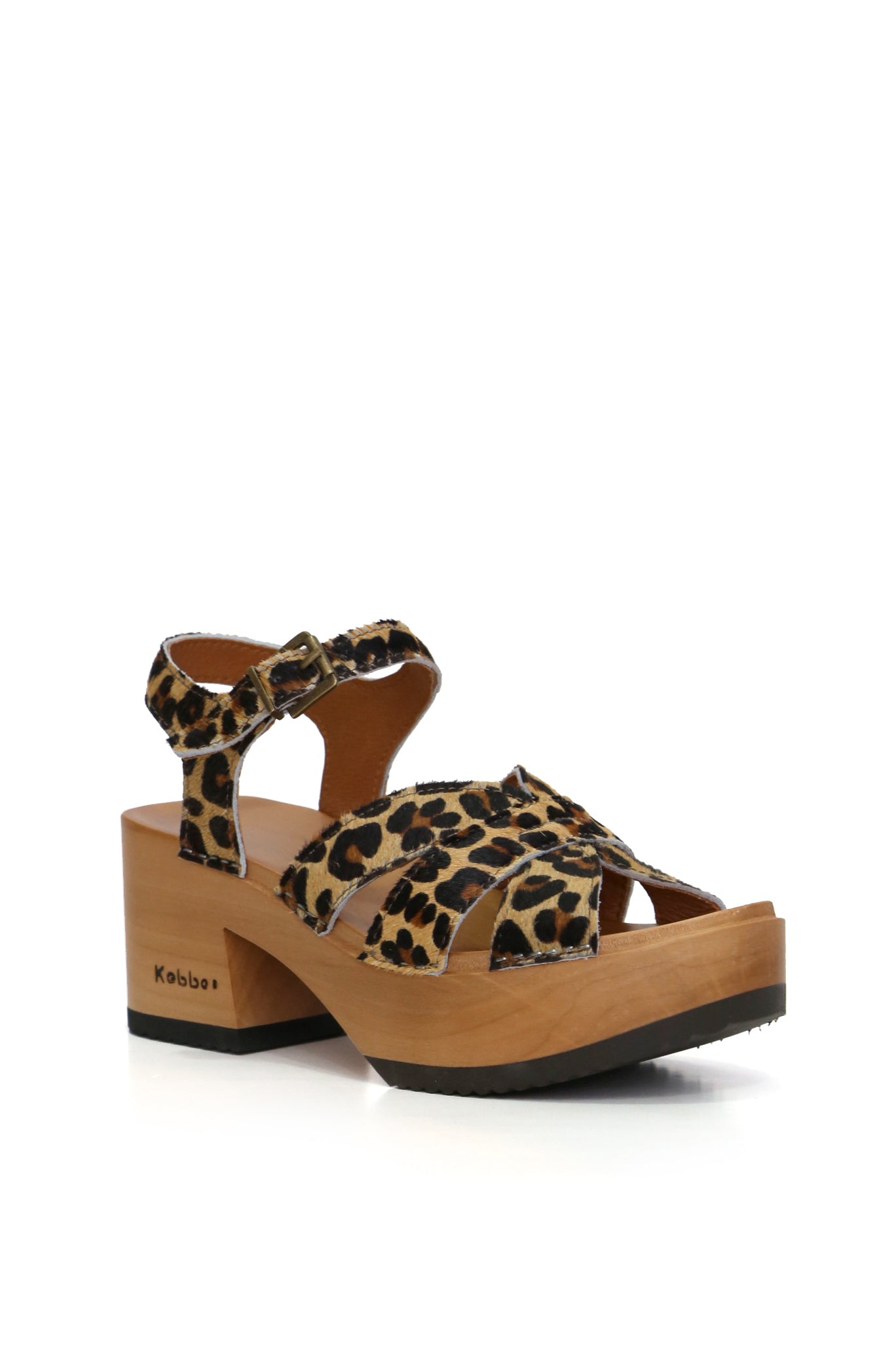Kebba Clogs Petra beige, sandalia artesanal de cuero con planta anatómica Pájaro