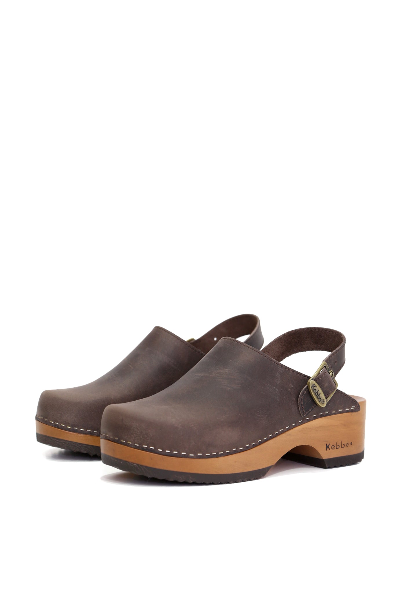 Zueco Kebba mujer CLOC Traba West en cuero color chocolate